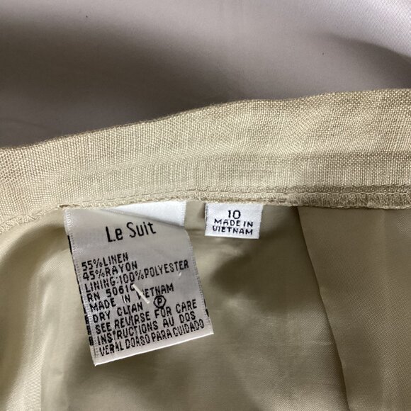 Le Suit Linen Blend Pants – Size 10 – Lined, Side Zip, Straight Leg - Picture 9 of 12